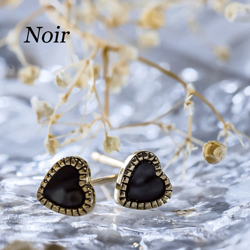 Noir onyx heart pierce -K18gold-